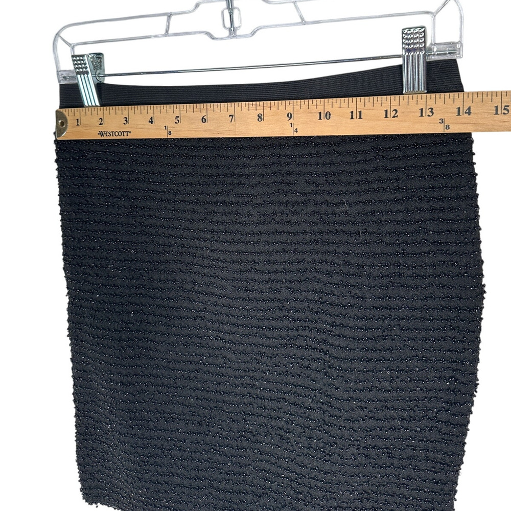 Revolve x Vila BEADED Mini Skirt $199 Stretch Bodycon Elastic Waist Black Size S - Picture 6 of 10